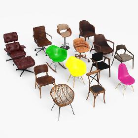 3D Realistic Damaged Chair Collection A  PBR